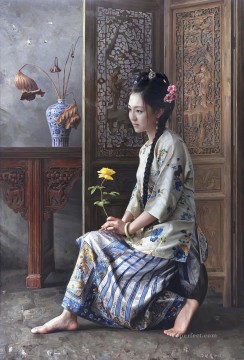 the hope of a beauty Chinese girl Oil Paintings